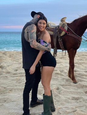 Travis Barker with his wife Kourtney Kardashian